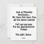 ラパーソナライズされたマおもしろい美容師サロン シーズンカード (裏面)
