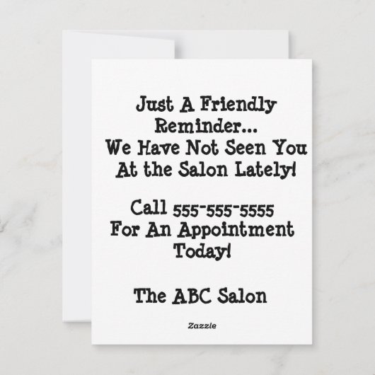 ラパーソナライズされたマおもしろい美容師サロン シーズンカード (裏面)