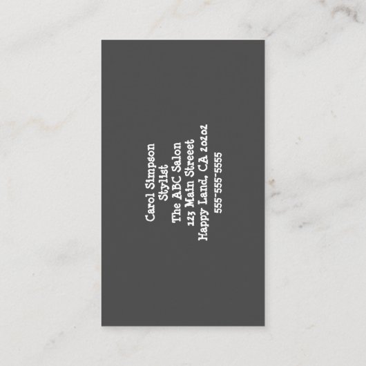 ラパーソナライズされたマおもしろい美容師サロン 名刺 (裏面)