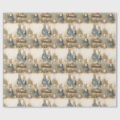 ラビお洒落ットとヴィンテージストーリーブックスタイル ラッピングペーパー (フラット)