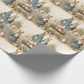 ラビお洒落ットとヴィンテージストーリーブックスタイル ラッピングペーパー (角)