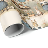 ラビお洒落ットとヴィンテージストーリーブックスタイル ラッピングペーパー (ロールコーナー)