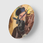 ラビのシモンのバーYochai Kabbalah ラウンド壁時計 (傾斜)