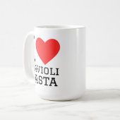 ラビオリパスタが好き コーヒーマグカップ (正面左)