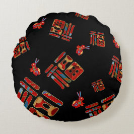 ラビカラフルツ福恵み旧正月 ラウンドクッション