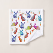 ラビカラフルツ芸術、復活祭 バスタオルセット (ウォッシュタオル)