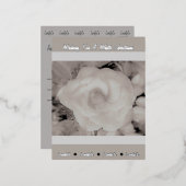 ラビシュオンホワイトクリスマスフロステッドバラ編集可能 箔シーズンポストカード (正面/裏面)