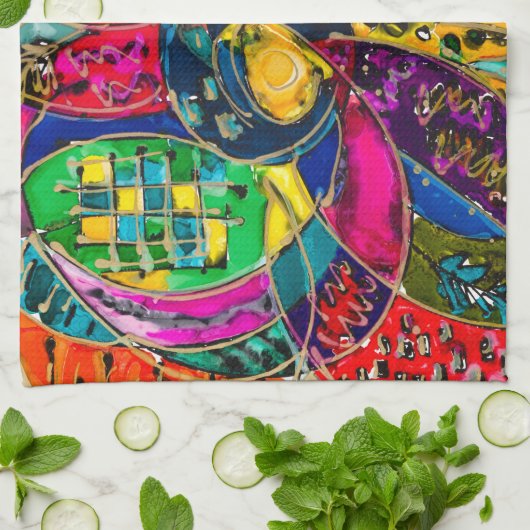 ラビチュドディッシュタオル万華鏡のように千変万化するパターン キッチンタオル (折り畳み)