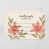 ラビッシュなリリーRSVPカード 出欠カード (正面/裏面)