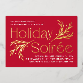 ラビッシュソイラエフォイルホリデーパーティー招待状 箔シーズンカード