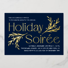 ラビッシュソイラエフォイルホリデーパーティー招待状 箔シーズンカード