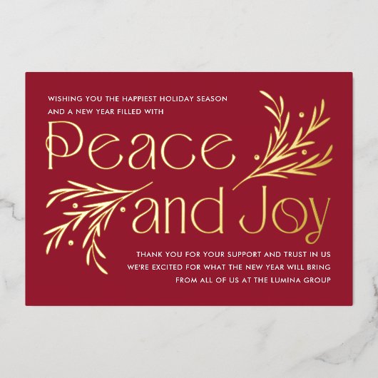 ラビッシュソイラエフォイル会社ビジネスホリデーカード 箔シーズンカード (正面)