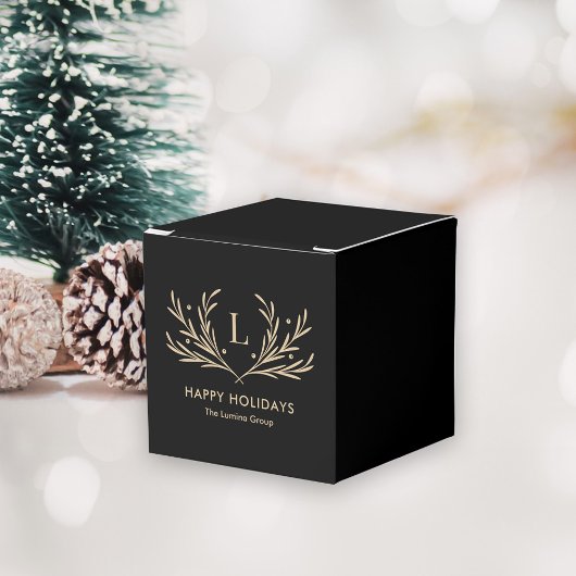 ラビッシュソイレ編集可能カラーホリデーパーティー フェイバーボックス