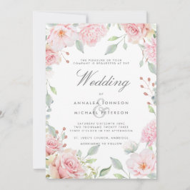 ラビッシュピンクローゼフレーム結婚式招待状 招待状