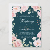 ラビッシュピンクローゼフレーム結婚式招待状 招待状 (正面)