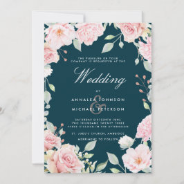 ラビッシュピンクローゼフレーム結婚式招待状 招待状