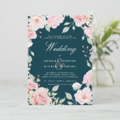 ラビッシュピンクローゼフレーム結婚式招待状 招待状 (スタンド正面)