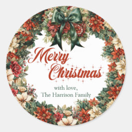 ラビッシュリース森林緑のリボンとルクス金ゴールド ラウンドシール