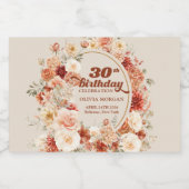 ラビッシュ秋銅赤面ブルゴーニュ30歳の誕生日 リキュールボトルラベル (シングルラベル)