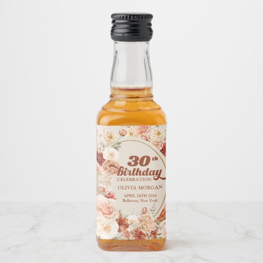 ラビッシュ秋銅赤面ブルゴーニュ30歳の誕生日 リキュールボトルラベル (正面)