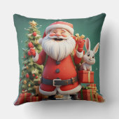 ラビットと共にプレゼントするサンタクロース クッション (裏面)