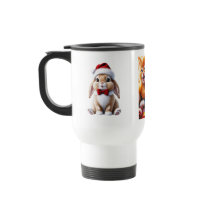 ラビットと子猫の愛らしいデザインを持つマグカップ