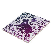 ラビットろうけつ染めモダンパープルブルーフローラウッドランド タイル (側面)