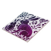 ラビットろうけつ染めモダンパープルブルーフローラウッドランド タイル (側面)