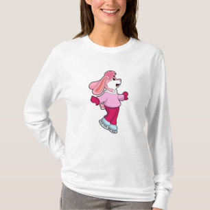 ラビットアットアイススケートで滑るとアイススケート Tシャツ