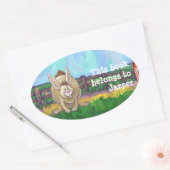 ラビットアニマルパレーズ書物 楕円形シール (封筒)