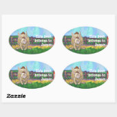 ラビットアニマルパレーズ書物 楕円形シール (シート)