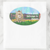 ラビットアニマルパレーズ書物 楕円形シール (バッグ)