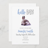 ラビットアンドバニーベビーシャワー招待状 招待状 (正面/裏面)