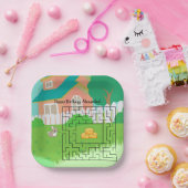 ラビットアンドヘイ誕生日迷路紙プレート 子供へ ペーパープレート (パーティー)