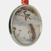 ラビットアンドロビンヴィンテージアート メタルオーナメント (右)