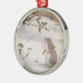 ラビットアンドロビンヴィンテージアート メタルオーナメント (左)