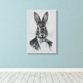 ラビットインスーツポートレート キャンバスプリント (インサイチュ (ウッドフロア))