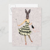 ラビットイン白黒ドレス2 ポストカード (正面/裏面)