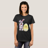 ラビットイースターイースターエッグアイスホッケー Tシャツ (正面フル)