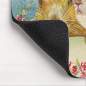 ラビットイースターグリーティングヴィンテージ マウスパッド (コーナー)