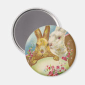 ラビットイースターグリーティングヴィンテージ マグネット (正面/裏面)