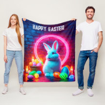 ラビットイースターネオンピンクの卵アートサークルファンタジー