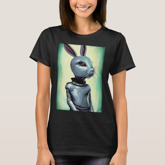 ラビットイースターバニーサイバー未来Sci Fi動物2 Tシャツ (正面)