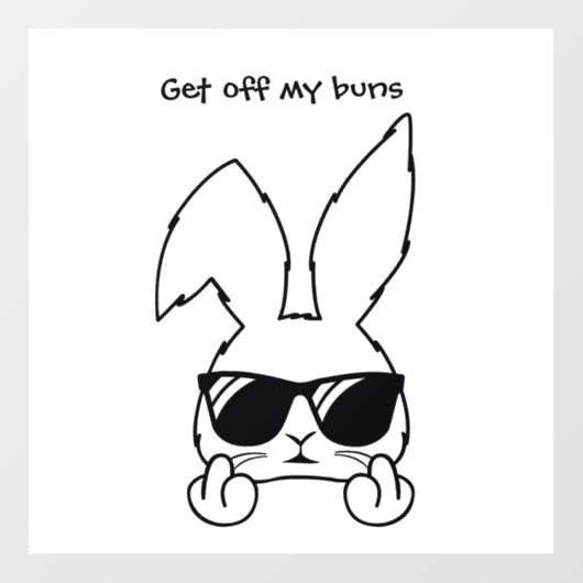 ラビットウおもしろいィンドウデカール ウィンドウサイン (シート)