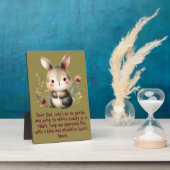 ラビットウッドランドキッズクリスチャン祈りの言葉オングリーン | フォトプラーク (側面)