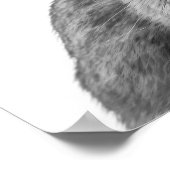 ラビットウッドランドモダンポートレート白黒 ポスター (角)