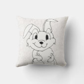 ラビットオンホワイトダマスク クッション (裏面)