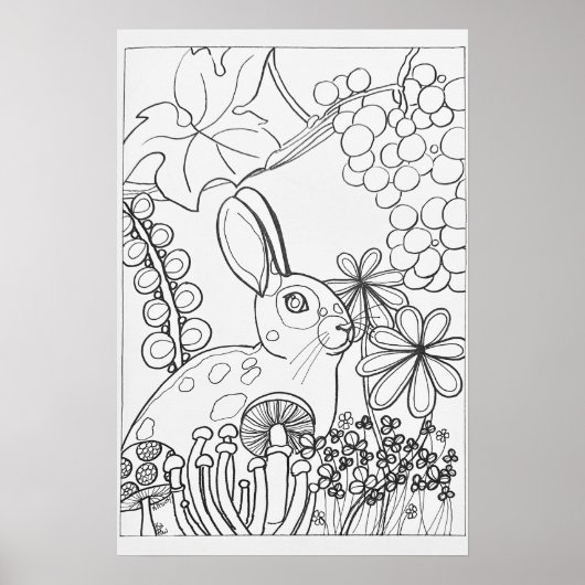 ラビットカラーリングポスター16インチx24インチ ポスター (正面)