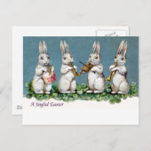ラビットカルテットヴィンテージイースター シーズンポストカード (正面/裏面)