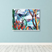 ラビットガーデンステンドグラスオンキャンバスプリントアート キャンバスプリント (インサイチュ (ウッドフロア))